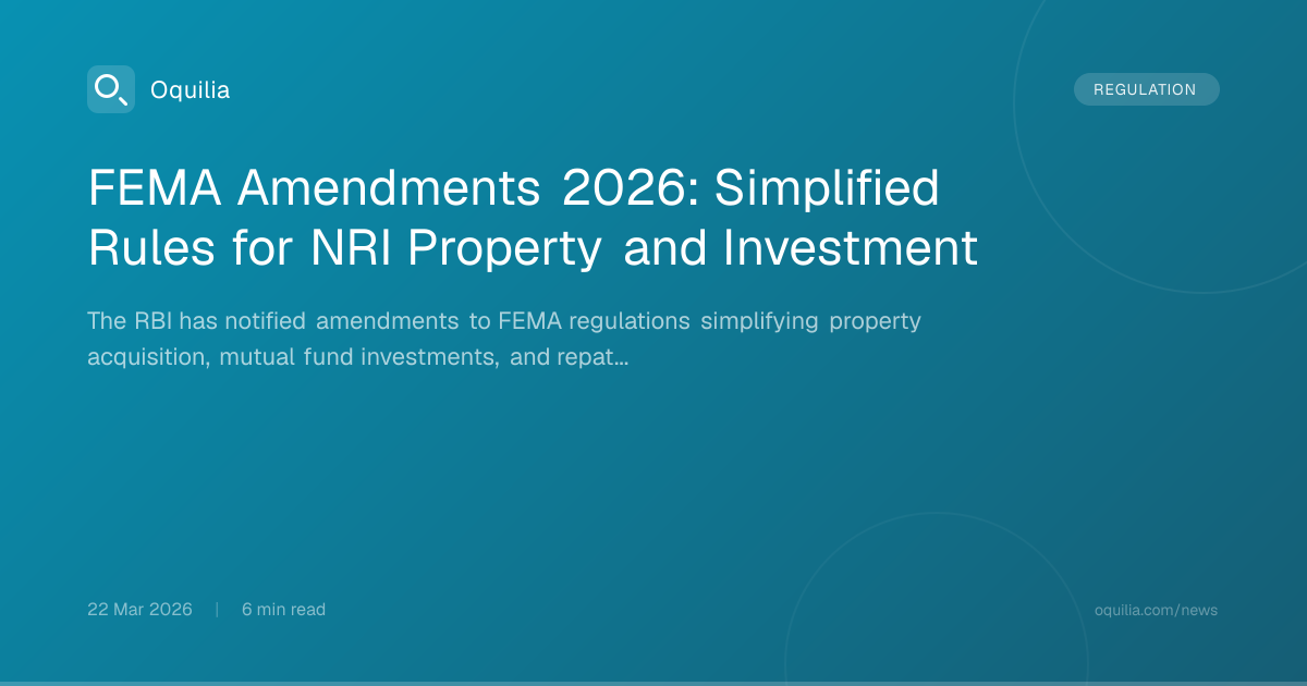 FEMA Amendments 2026: Simplified Rules for NRI Property and Investment ...