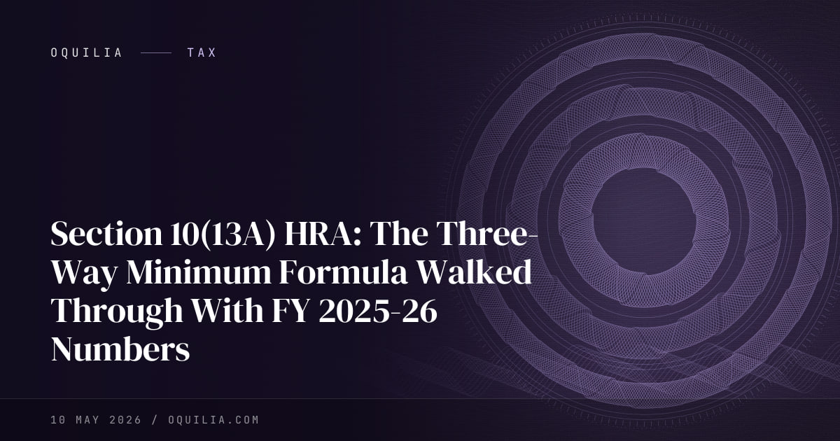 Section 10(13A) HRA: The Three-Way Minimum Formula Walked Through With ...